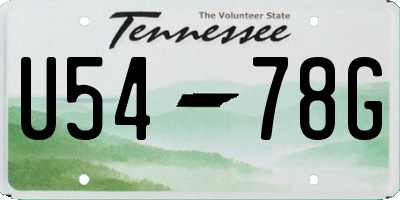 TN license plate U5478G