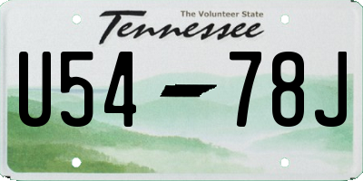 TN license plate U5478J