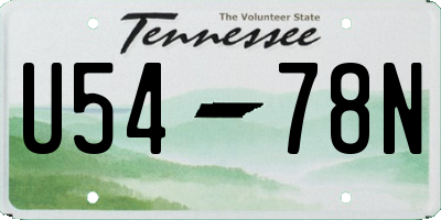 TN license plate U5478N