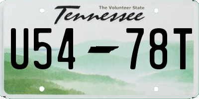 TN license plate U5478T