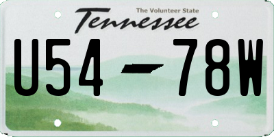 TN license plate U5478W