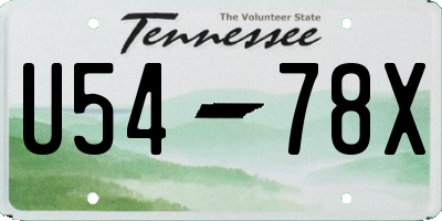 TN license plate U5478X