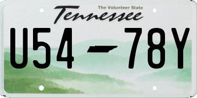 TN license plate U5478Y