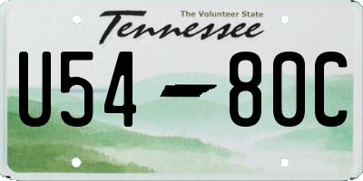 TN license plate U5480C