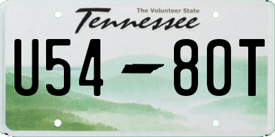 TN license plate U5480T