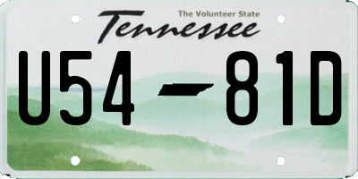 TN license plate U5481D