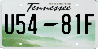 TN license plate U5481F