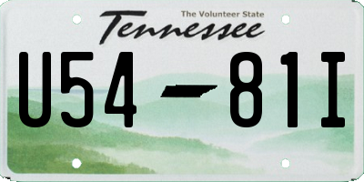 TN license plate U5481I