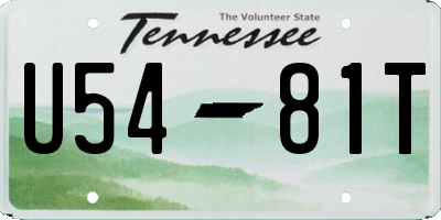 TN license plate U5481T