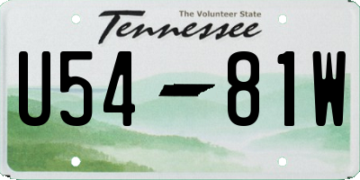 TN license plate U5481W