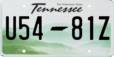TN license plate U5481Z