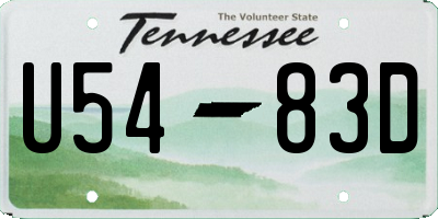 TN license plate U5483D