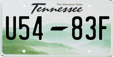 TN license plate U5483F