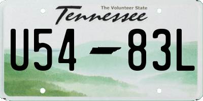 TN license plate U5483L