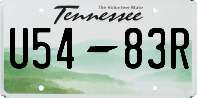 TN license plate U5483R