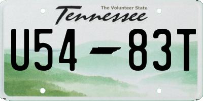 TN license plate U5483T