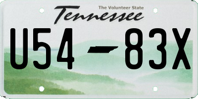TN license plate U5483X