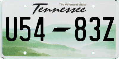 TN license plate U5483Z