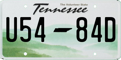 TN license plate U5484D