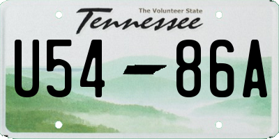 TN license plate U5486A