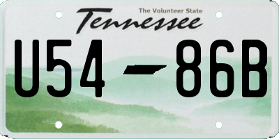 TN license plate U5486B