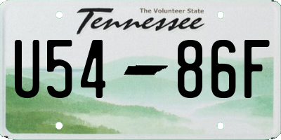 TN license plate U5486F
