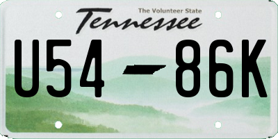TN license plate U5486K