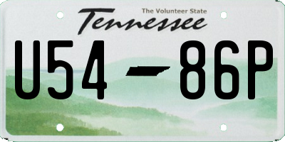 TN license plate U5486P