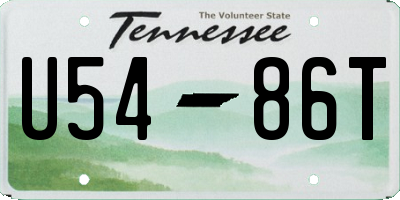 TN license plate U5486T
