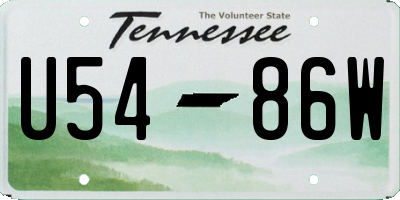 TN license plate U5486W