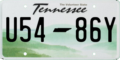 TN license plate U5486Y