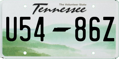 TN license plate U5486Z