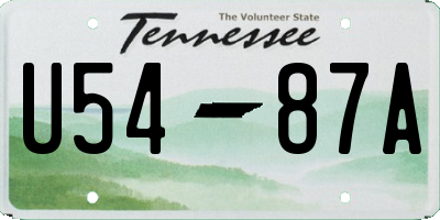 TN license plate U5487A