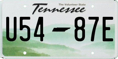 TN license plate U5487E