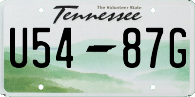 TN license plate U5487G