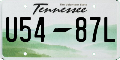 TN license plate U5487L