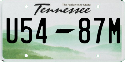 TN license plate U5487M