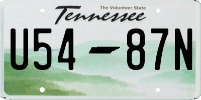 TN license plate U5487N