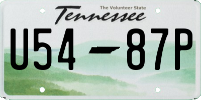 TN license plate U5487P