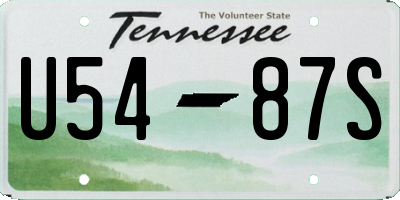 TN license plate U5487S