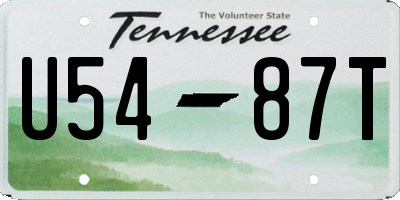 TN license plate U5487T