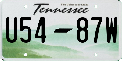 TN license plate U5487W