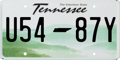 TN license plate U5487Y