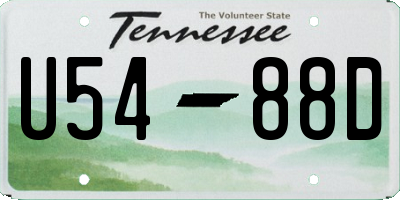 TN license plate U5488D