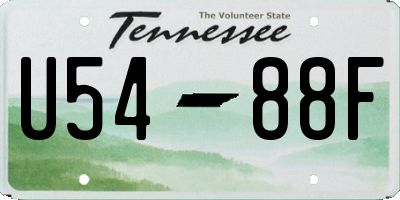TN license plate U5488F
