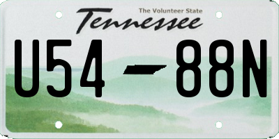 TN license plate U5488N