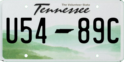 TN license plate U5489C