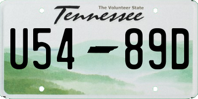 TN license plate U5489D