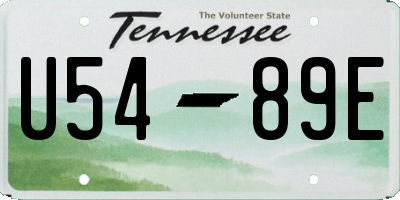TN license plate U5489E