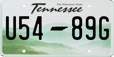 TN license plate U5489G
